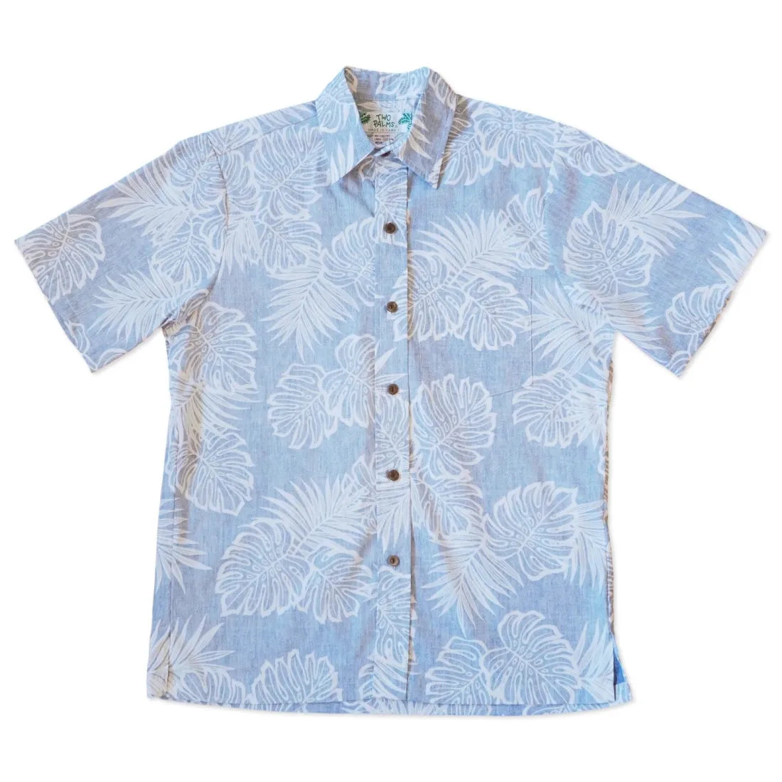 Blue Leaf Hawaiian REVERSE Shirt Fashionable Draped Short Sleeve