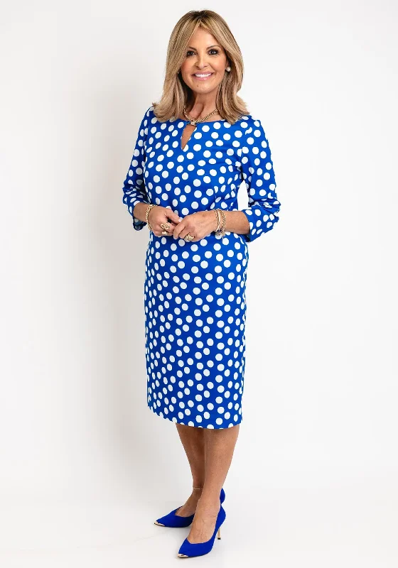 Avalon Zoe Polka Dot Pencil Midi Dress, Royal Chic Floral Print Midi Dress