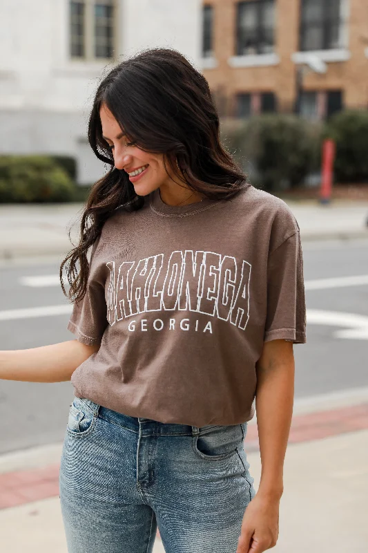 Brown Dahlonega Georgia Tee Fleece Nylon Spandex