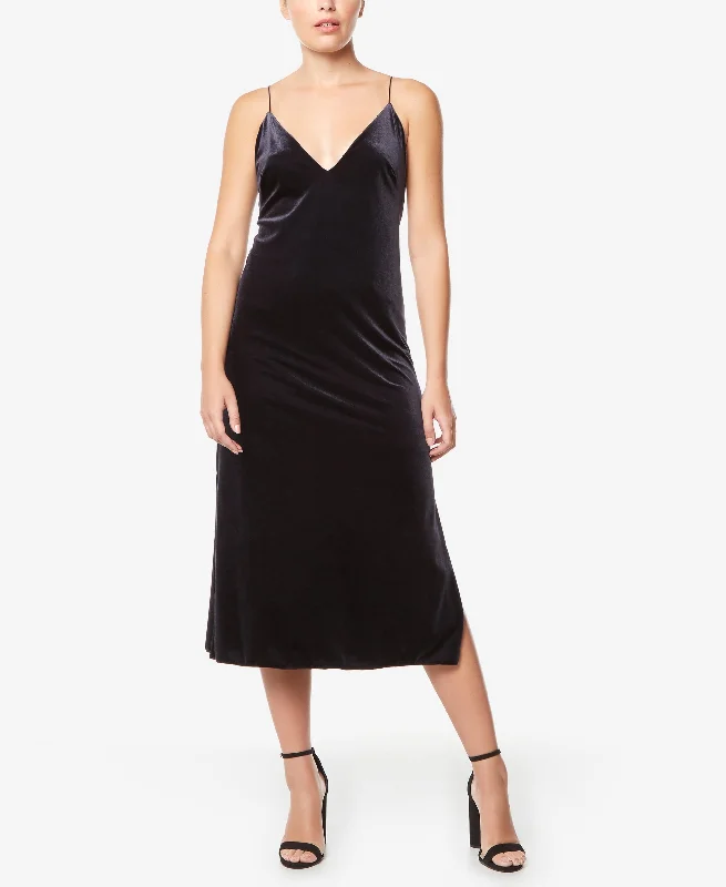 Buffalo David Bitton Velvet Midi Dress Trendy Ruched Side Midi Dress