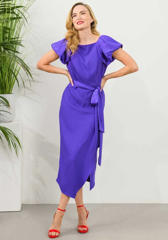 Caroline Kilkenny Harper Midi Dress, Purple Fashionable Plaid Midi Dress