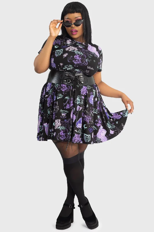 Ghoul Reunion Aop Mini Dress [PLUS] Comfortable Wrap Mini Dress