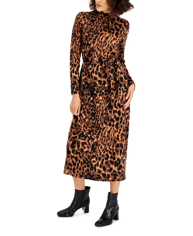 INC International Concepts Animal Print Midi Dress Elegant Floral Midi Dress