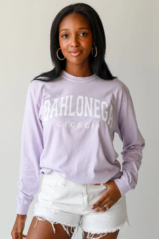 Lavender Dahlonega Georgia Long Sleeve Tee Fleece Fabric Down Fabric Feather Fabric