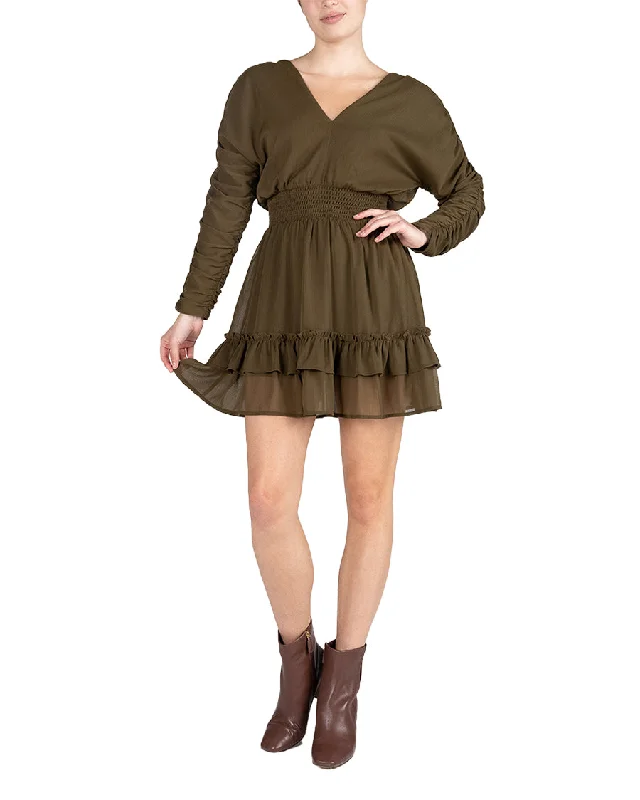 Women's Ruched Mini Dress Stylish Short Sleeve Mini Dress