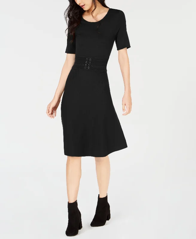 Maison Jules Belted Midi Dress Fashionable High-Low Midi Dress