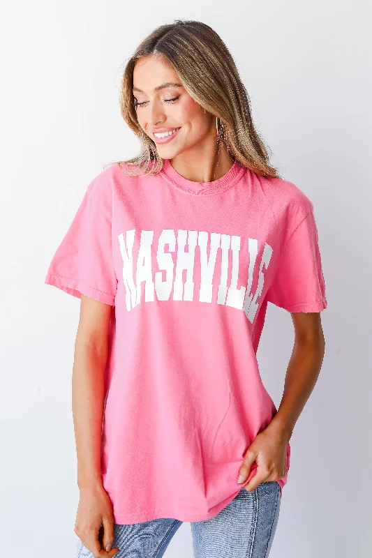 Pink Nashville Tee Real Fur Shearling Chenille