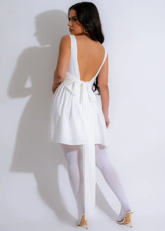 Sweetest Scent Mini Dress White Classic Shift Mini Dress