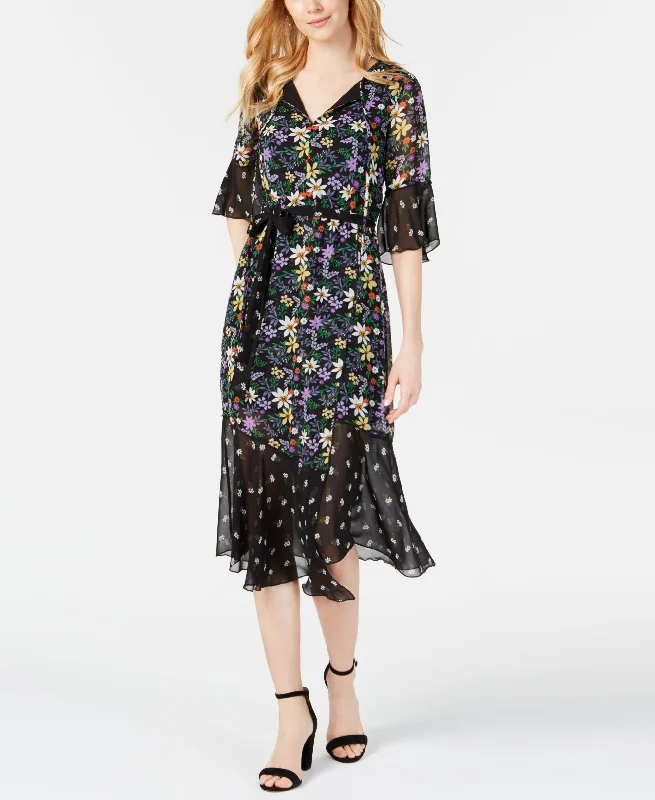 Taylor Twin Print Midi Dress Elegant Floral Skirt Midi Dress