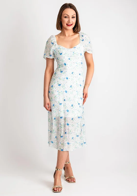 Vero Moda Kiri Floral Midi Dress, Snow White & Kaja Comfortable Button Front Midi Dress