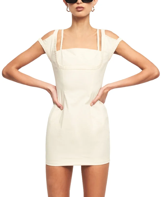 Women's Villa Cap-Sleeve Mini Dress Trendy A-Line Mini Dress