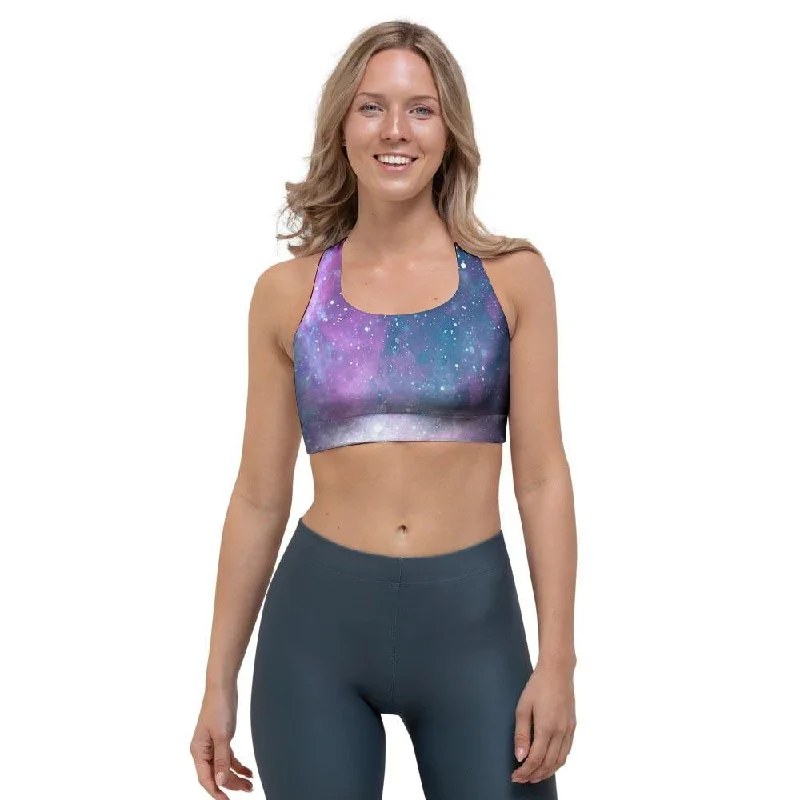 Abstract Galaxy Space Sports Bra Seamless Push-Up Bra