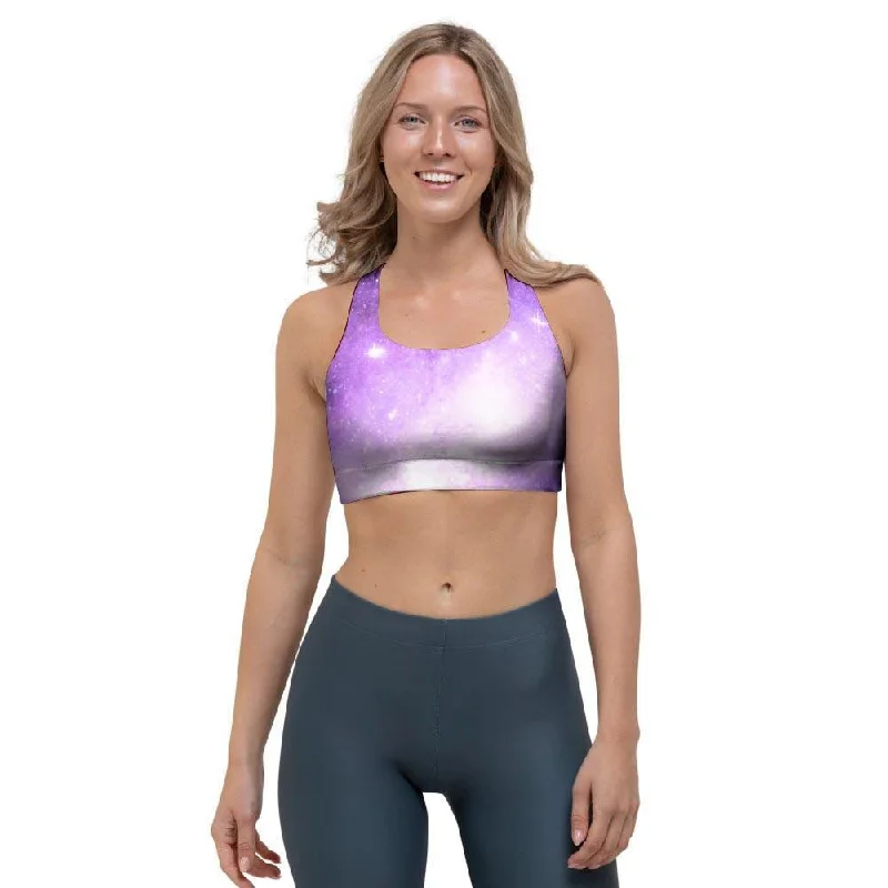 Abstract Purple Galaxy Space Sports Bra Feminine Lace Bra