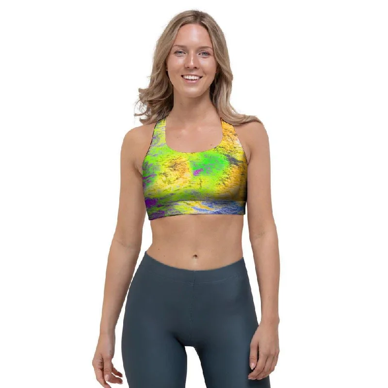 Abstract Tie Dye Sports Bra Casual Bralette Set