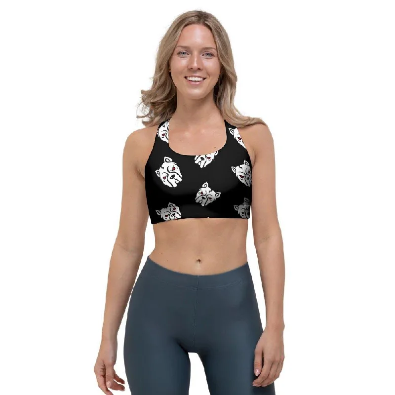 Angry Pitbull Sports Bra Adjustable Comfort Bra