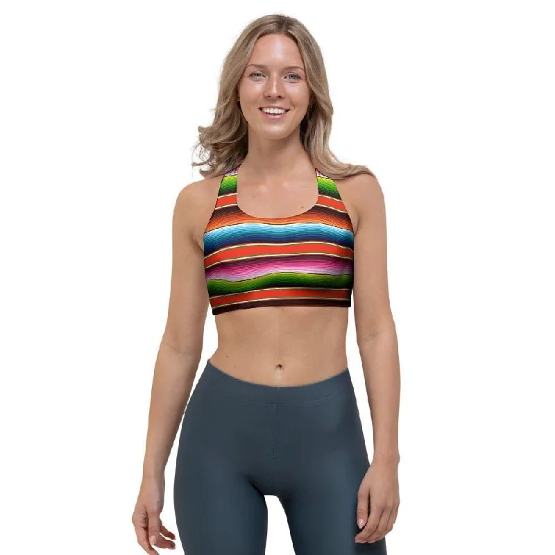 Baja Mexican Sports Bra Push-Up Bralette Set