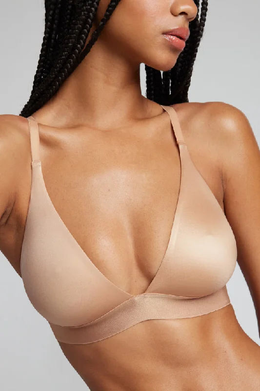 Glacé Triangle Bra in Buff Soft Support Bra