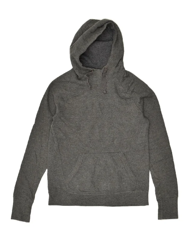 CHAMPION Womens Authentic Hoodie Jumper UK 10 Small Grey Cotton Hoodie with Batwing Sleeves Loose Dramatic