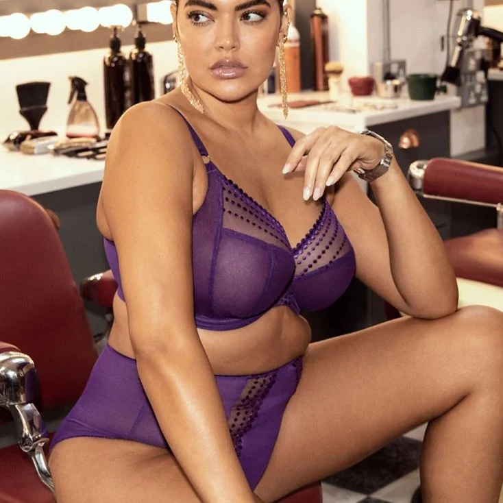 Elomi Matilda UW Plunge Bra in Iris EL8900 Comfortable Fit Bralette