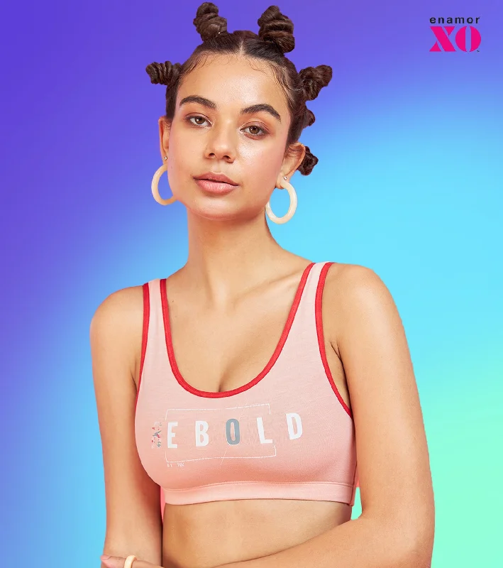 Enamor XO Coral Cloud Non-Wired Removable Padding Regular Bra - Zenya Sexy Mesh Bralette