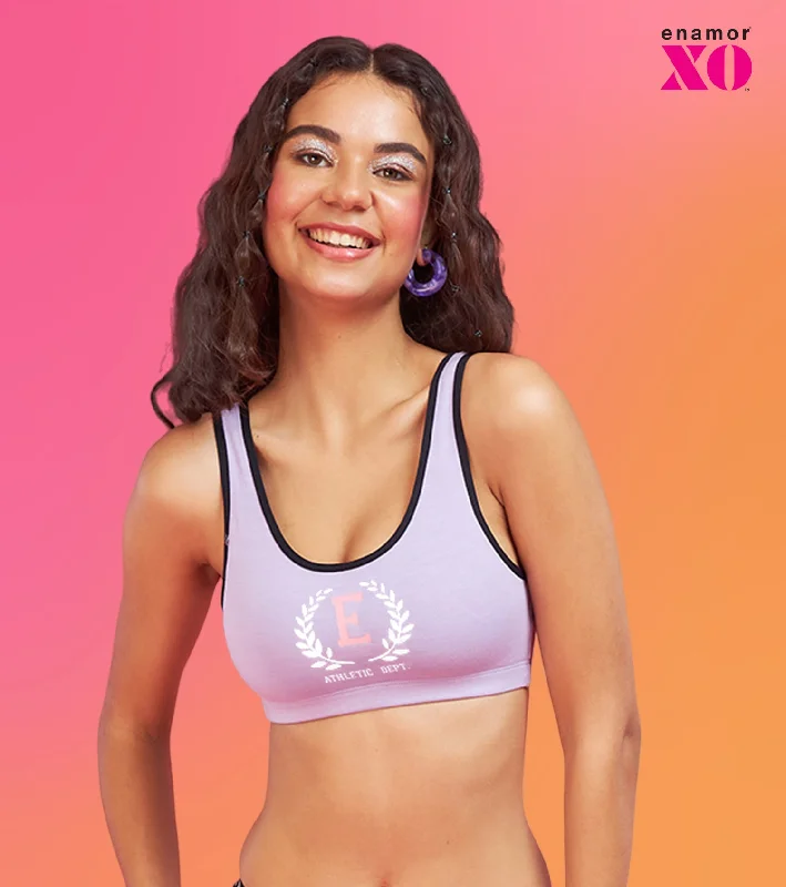 Enamor XO Lilac Non-Wired Removable Padding Regular Bra - Zenya Casual Bralette Set