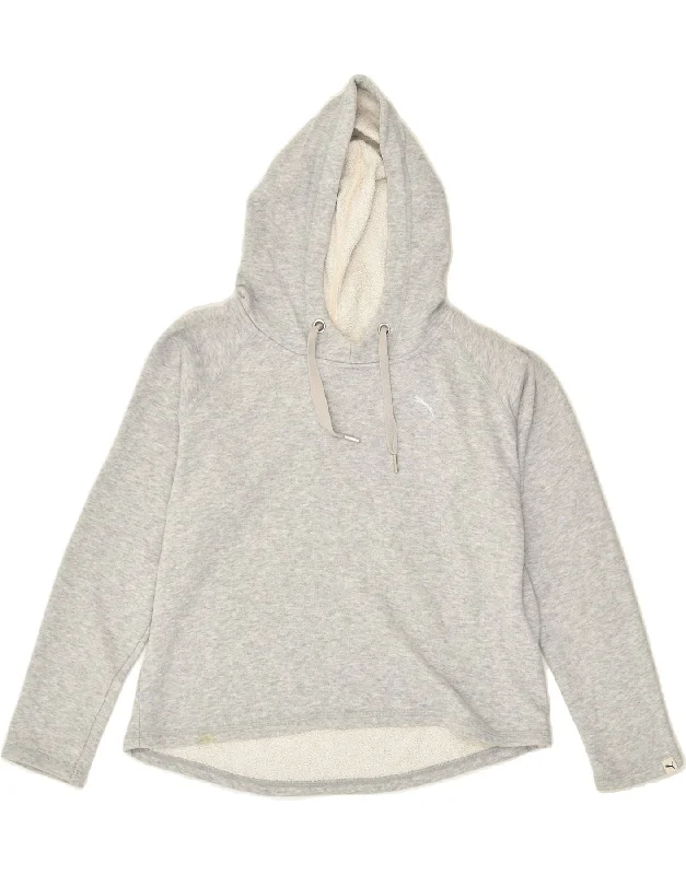 GAP Womens Hoodie Jumper UK 10 Small Grey Cotton Hoodie with Hood Adjustable Protection