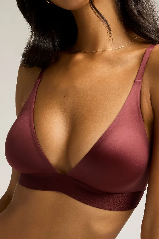 Glacé Triangle Bra in Garnet Sporty Wireless Bra