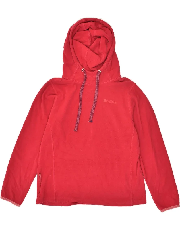 MOUNTAIN WAREHOUSE Womens Hooded Fleece Jumper UK 14 Medium Red Polyester Hoodie with Reflective Safety Nightwear