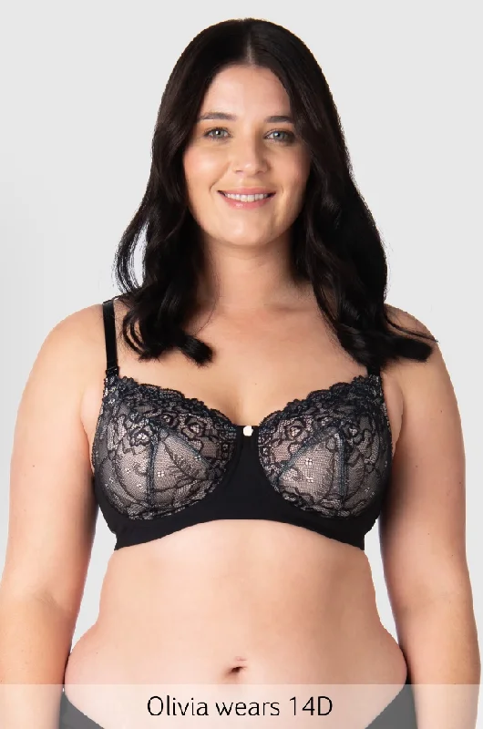 Nursing Bra - Hotmilk Temptation Lace Black Soft Mesh Bra