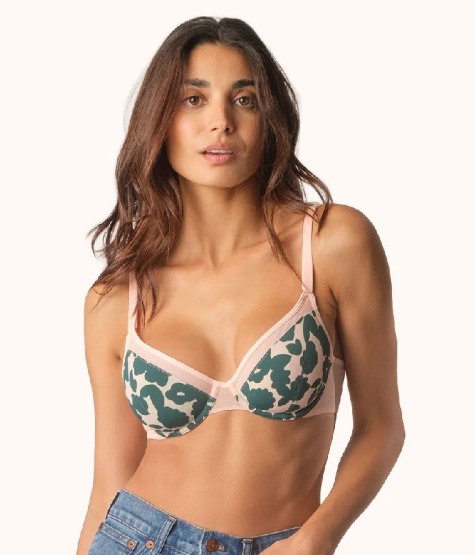 The Unlined Balconette Bra - Print: Retro Blooms Simple Wireless Bra