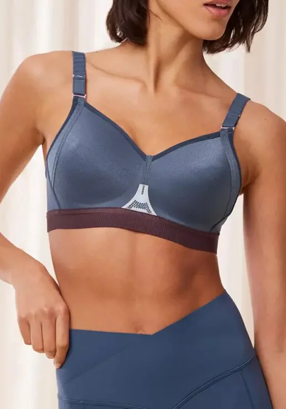 Triaction By Triumph Gravity Lite Sports Bra, Crown Blue Lightly Padded Bra