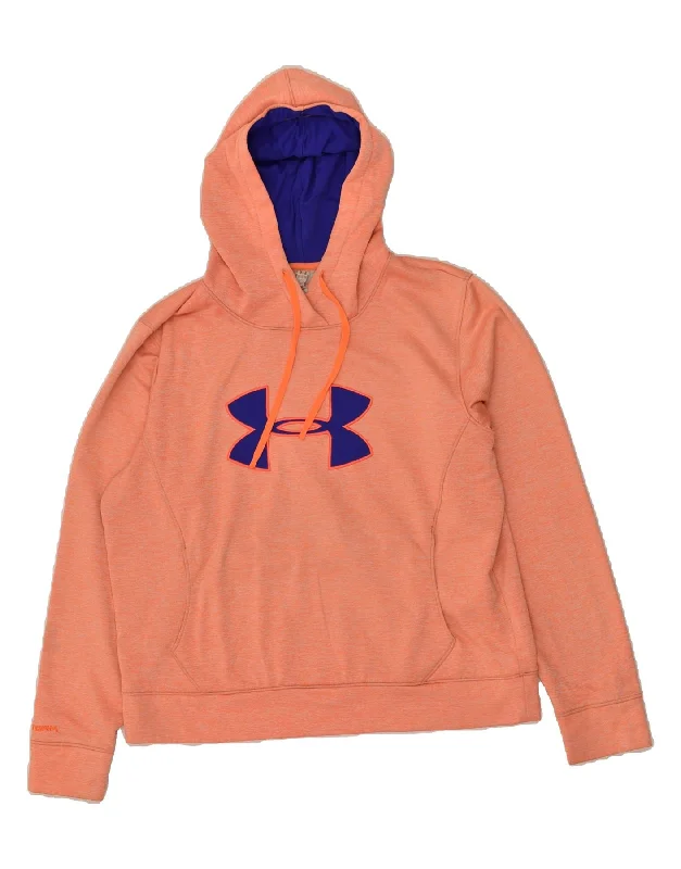 UNDER ARMOUR Womens Tall Loose Fit Graphic Hoodie Jumper UK 18 XL Orange Hoodie with Longline Fit Extended Stylish