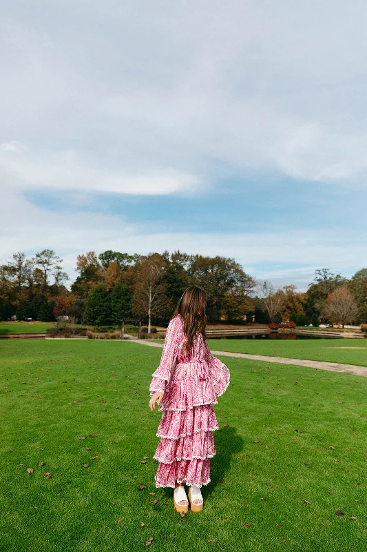 Adley Maxi Dress - Fuchsia Chic Off-Shoulder Maxi Dress