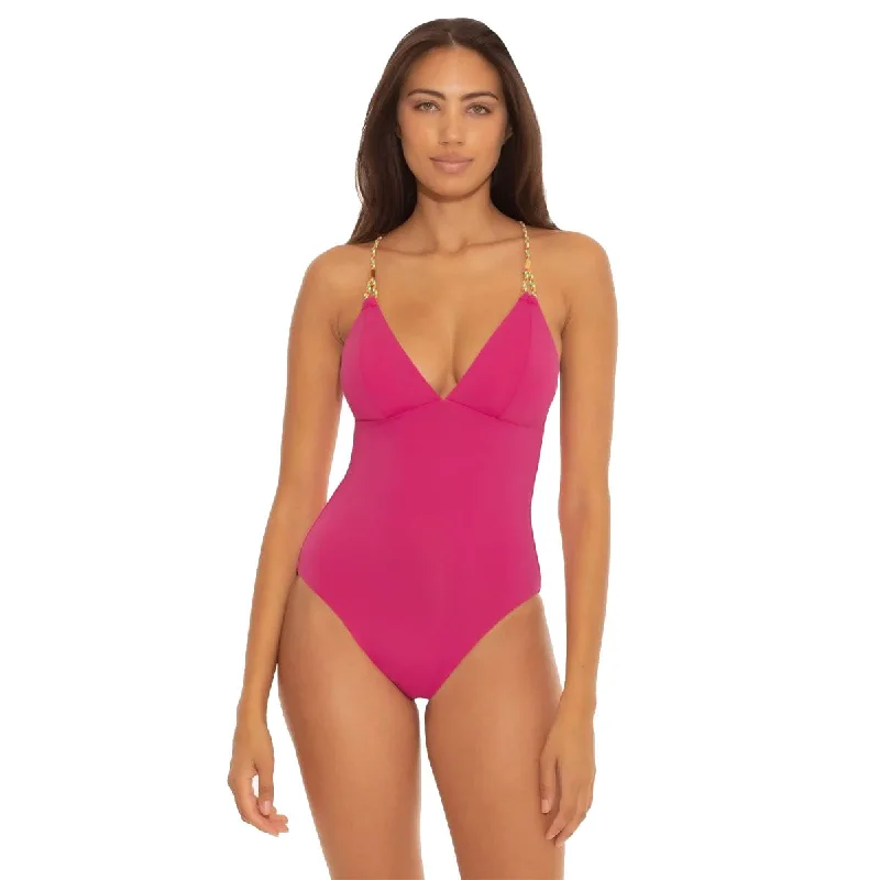 Becca Wrap Around Abigail Reversible Raspberry/Kiwi One Piece Womens Swimuit Quick-Dry Swimsuit