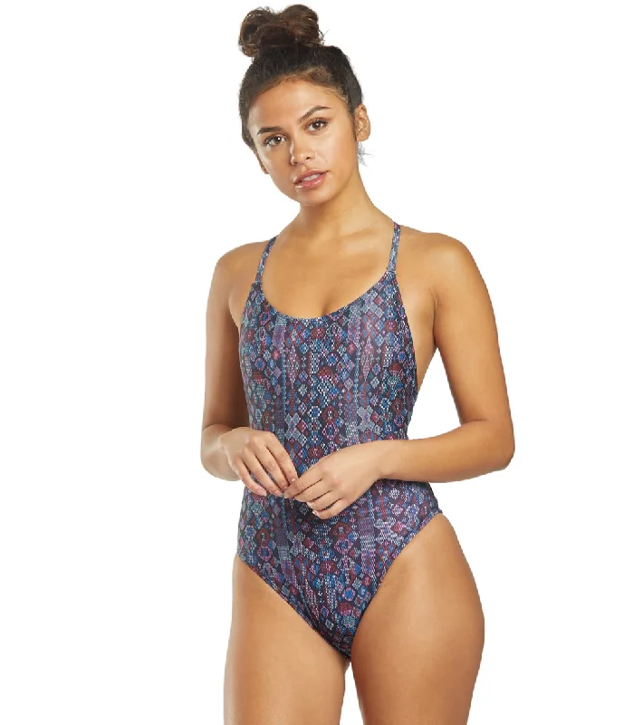 Dolfin Uglies Women's Revibe Festival Low X-Back One Piece Swimsuit Festival Bold High-Cut Bikini