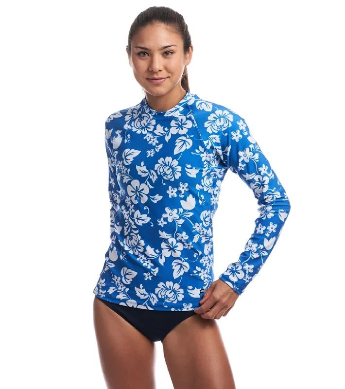 EQ Swimwear Hibiscus Rashguard Hibiscus Royal Sleek Full Coverage