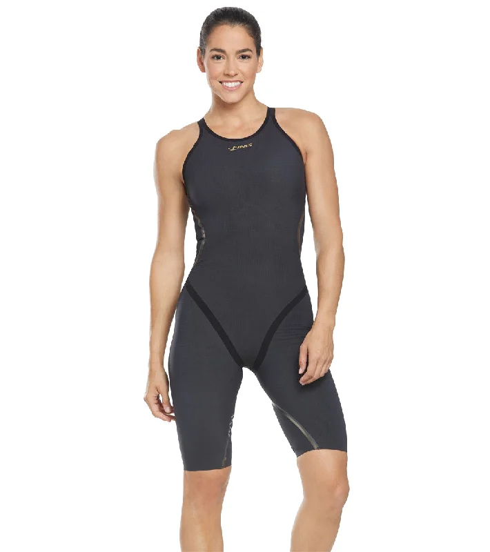 FINIS Women's Rival 2.0 Closed Back Kneeskin Tech Suit Swimsuit Black Strapless Swimsuit Top