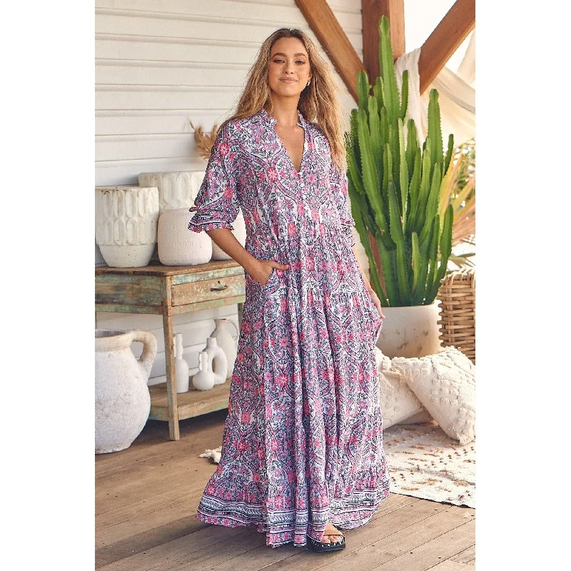 JAASE Bonnie Print Tillie Maxi Dress Comfortable Fit-and-Flare Maxi Dress