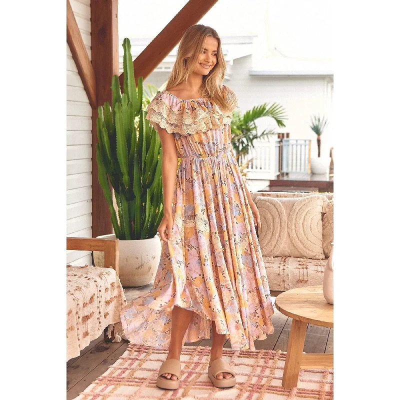 JAASE Emmy Print Positano Maxi Dress Elegant Silk Maxi Dress