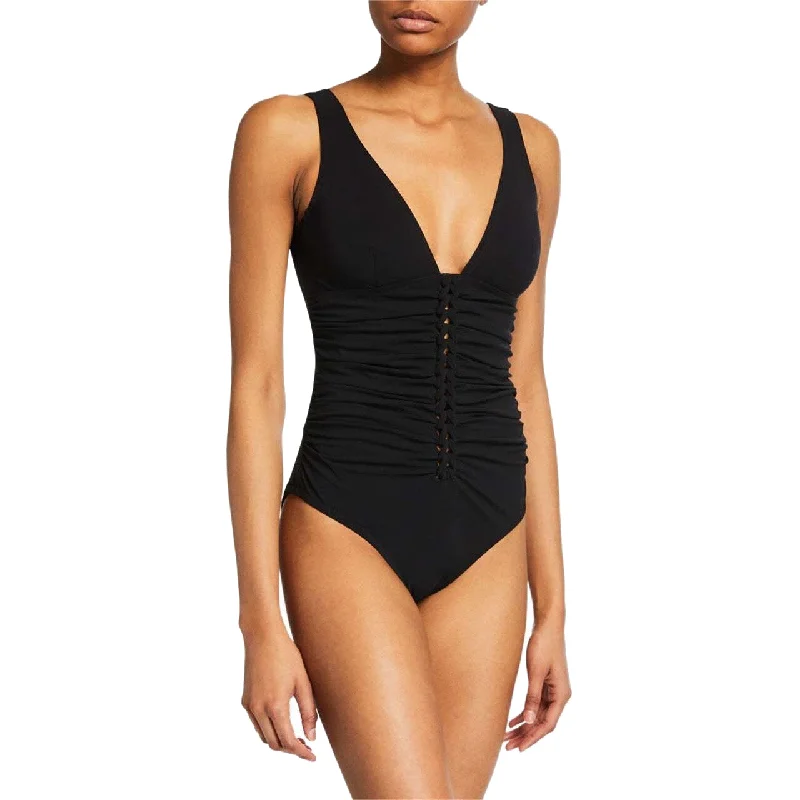 Karla Colletto Joana V-Neck Womens One Piece Swimsuit Sporty Swimwear Bottoms