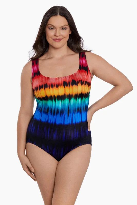 X-Back Tank Long Torso One Piece Swimsuit Heated Waters Sleek Racerback Swimsuit