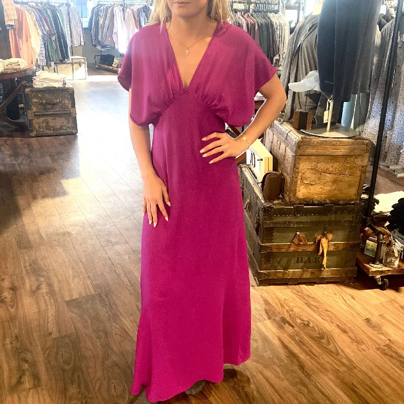 Molly Bracken purple v-neck maxi dress Comfortable Flowy Maxi Dress