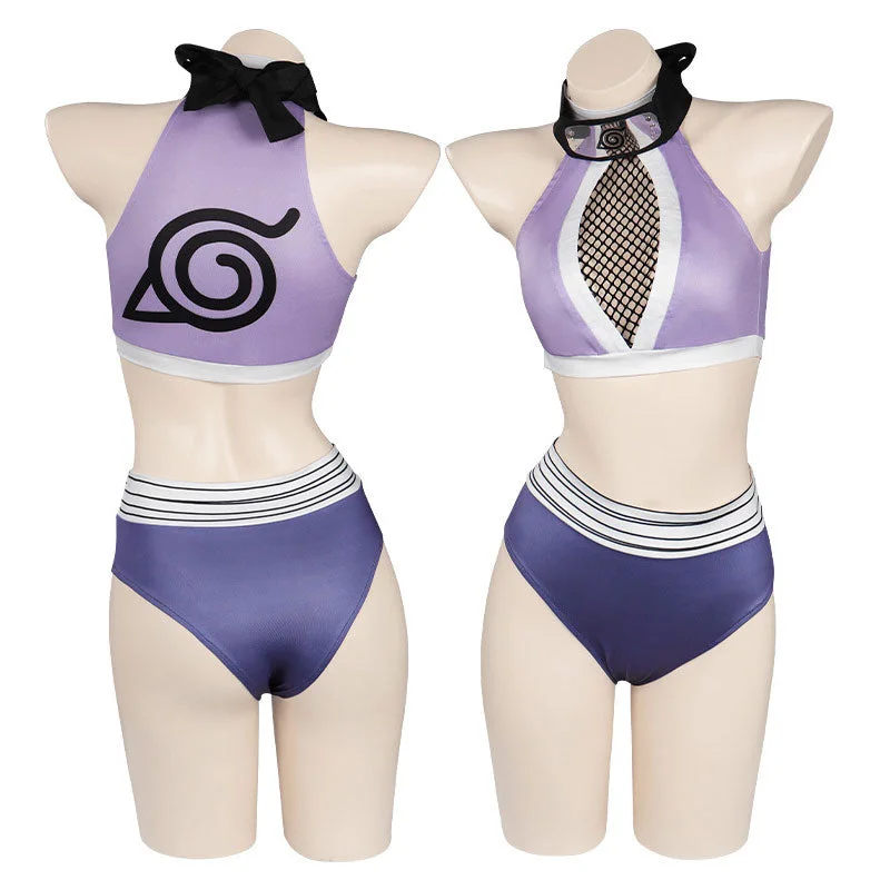 Naruto Hyuga Hinata Swimsuit Cosplay Costumes Cross-Back Bikini