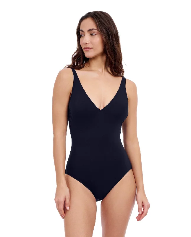 Profile By Gottex Tutti Frutti V-Neck One Piece Swimsuit Sporty Swimsuit Style