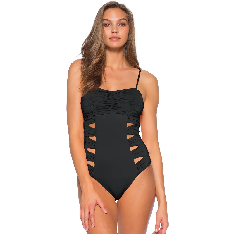 Soluna Swim Clear Skies Black One Piece Womens Swimsuit Vintage Swimwear Look