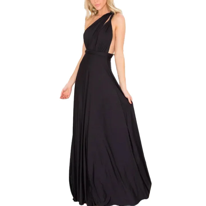 Women Loop Ruched Sexy Maxi Dress Comfortable Ruffle Maxi Dress