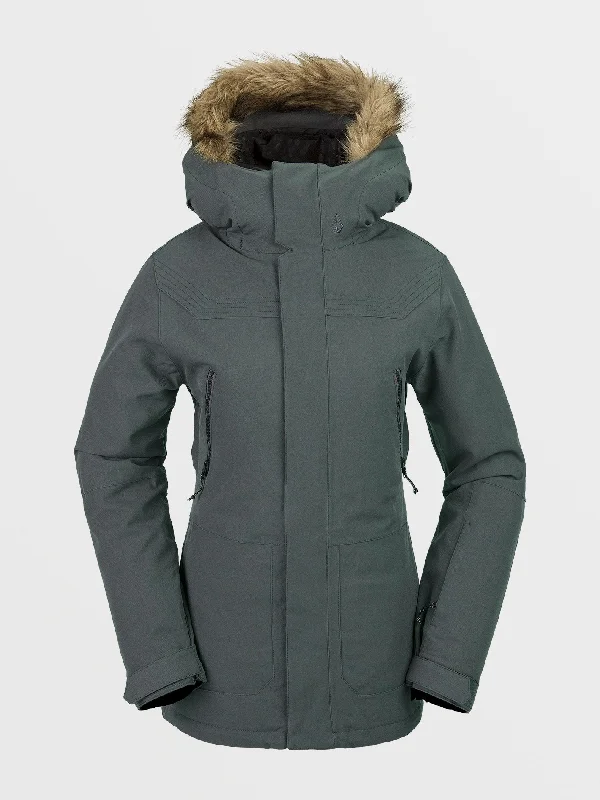 Womens Shadow Insulated Jacket - Eucalyptus Collared Jacket Crew Neck Jacket Turtle Neck Jacket