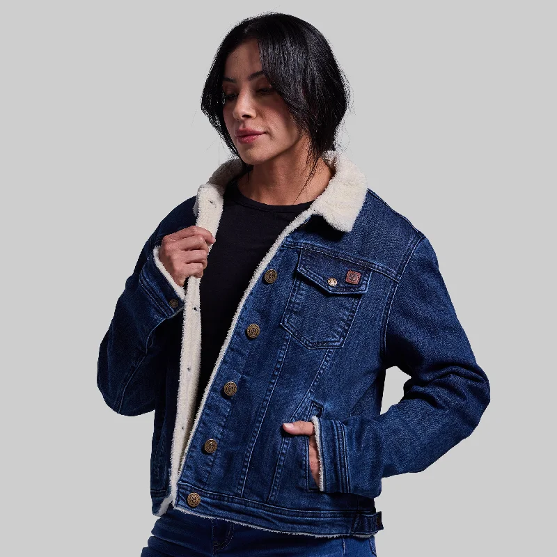 Women's FLEX Stretchy Pioneer Jacket 2.0 (Vintage Dark Wash) Herringbone Jacket Checkered Jacket Solid Jacket