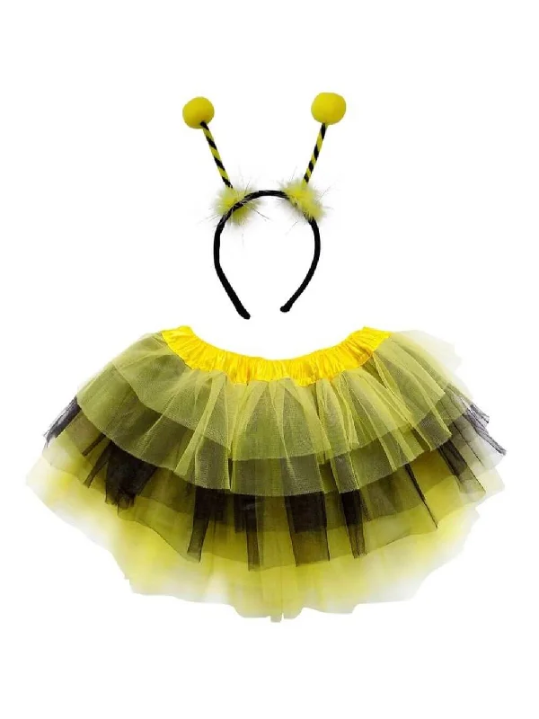 Adult Bee Costume - Black & Yellow Stripe Tutu Skirt & Headband Antenna Set for Adult or Plus Size cashmere skirt soft