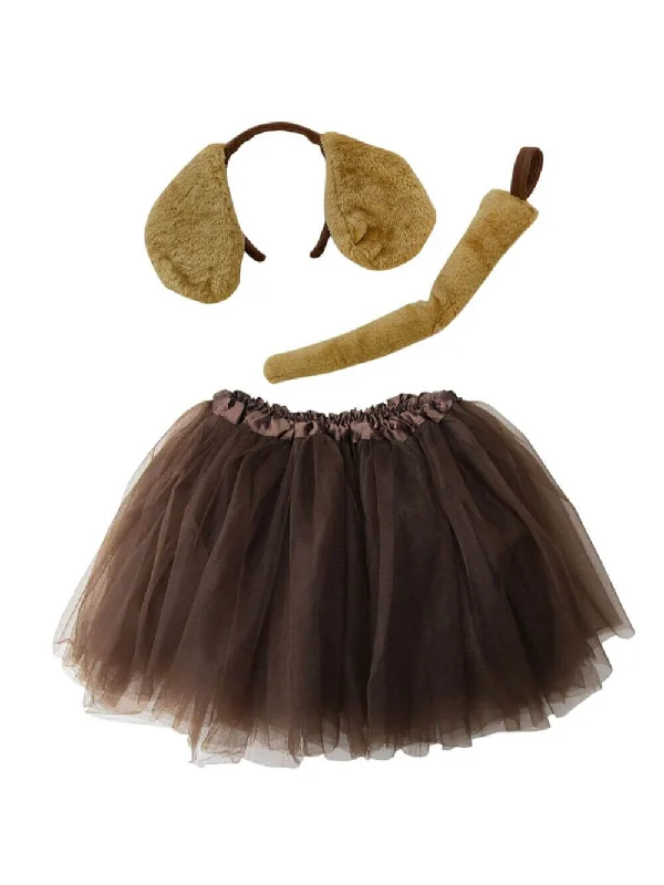 Adult Brown Puppy Dog Costume - Tutu Skirt, Tail, & Headband Set for Adult or Plus Size cashmere skirt soft